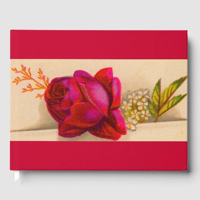 Victorian röd ros gästböcker (Framsida)