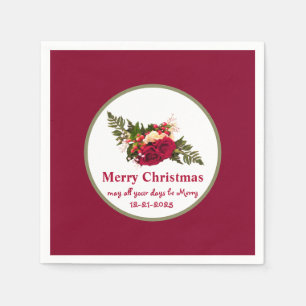 Victorian Röd ros Swagger-God jul design Pappersservett