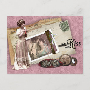 Victorian Romantic Kärlek Brev Vykort