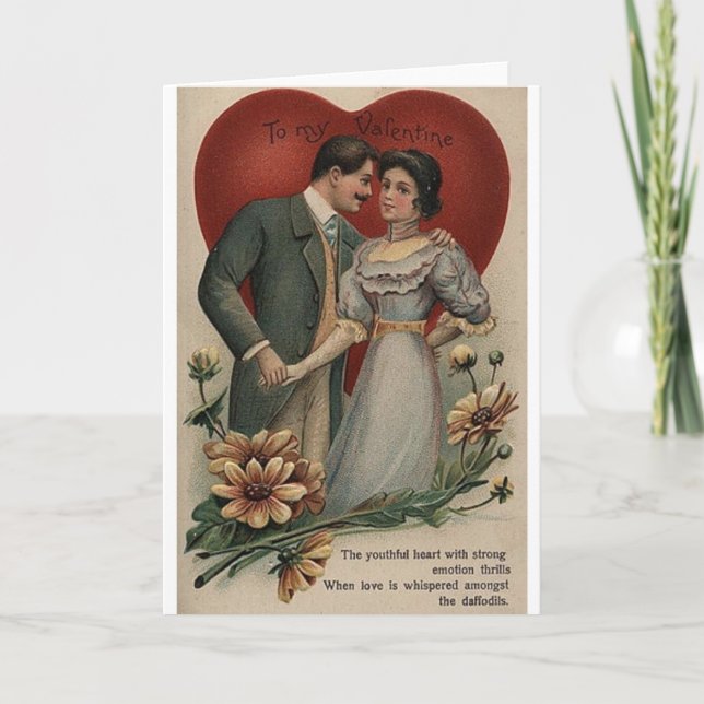 Victorian Romantic Valentine Day Card Helgkort (Framsida)
