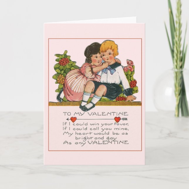 Victorian Romantik Valentine Day Card Helgkort (Framsida)