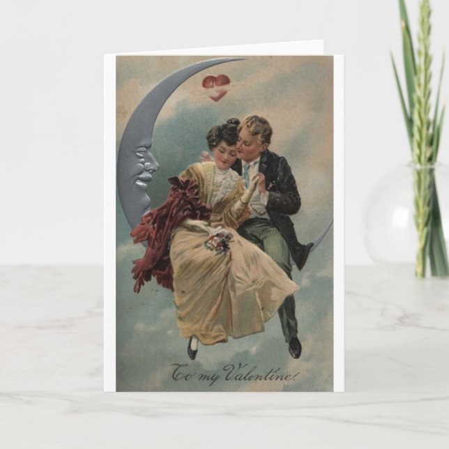Victorian Romantik Valentine Day Card Helgkort (Framsida)
