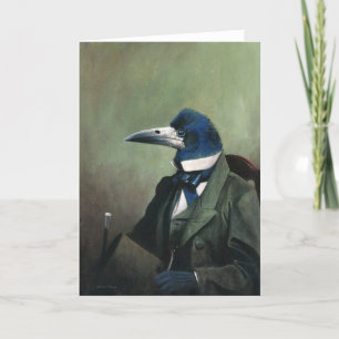 Victorian Rook Hälsning Card Tack Kort