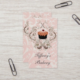 Victorian Rosa Damask Boutique affärskort Visitkort