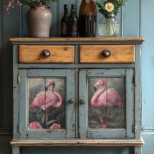 Victorian Rosa Flamingos Vintage