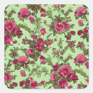 Victorian Rosa ros Fyrkantigt Klistermärke