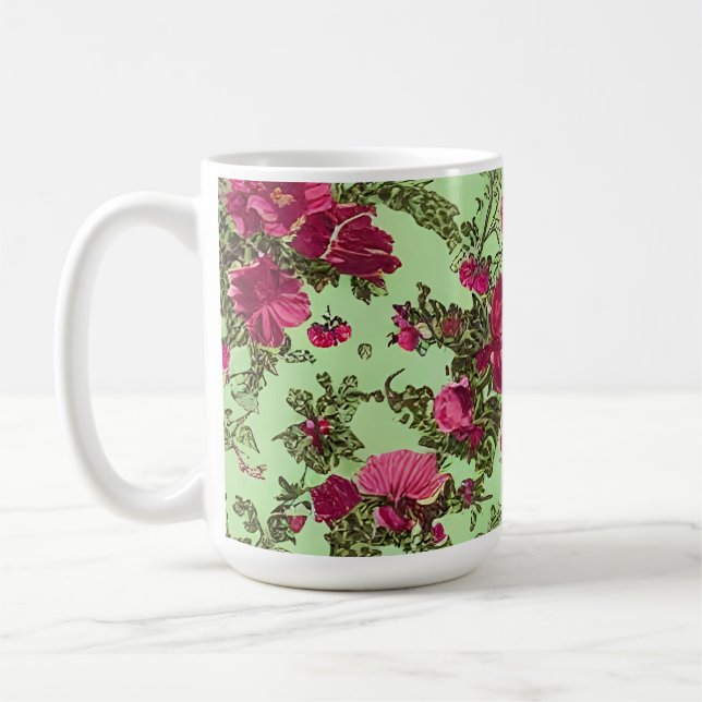 Victorian Rosa ros Kaffemugg (Vänster)