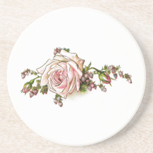 Victorian Rosa ros och Buds Sandstone Underlägg Sandsten