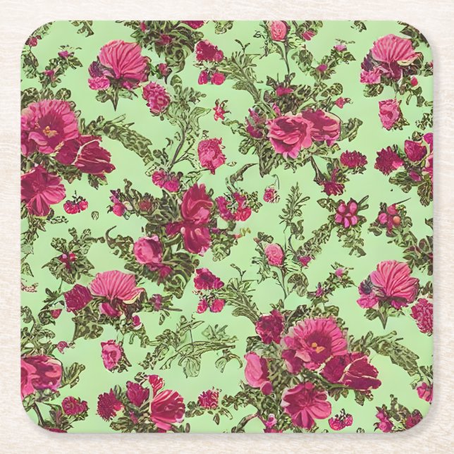 Victorian Rosa ros Underlägg Papper Kvadrat (Framsidan)
