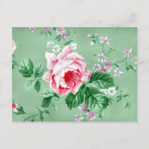 Victorian Rosa ros vycard Vykort