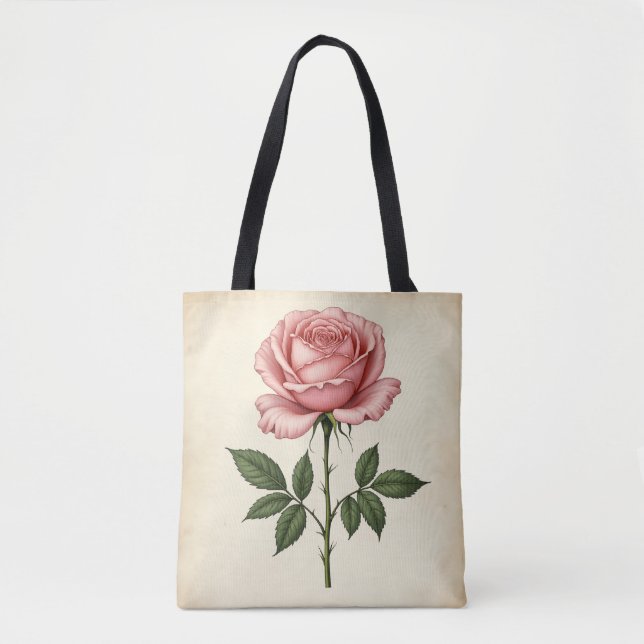 Victorian Rosa Rosa – Vintage Botanical AOP Tygkasse (Framsida)