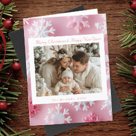Victorian Rosa Snowflake-julfoto Tack Kort