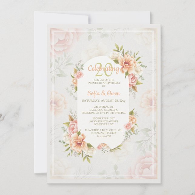 Victorian Rose årsdagsinbjudan Inbjudningar (Framsida)