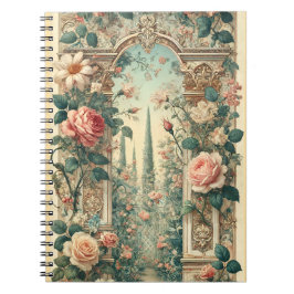 Victorian Rose Garden Archway Romantic Floral Path Anteckningsbok