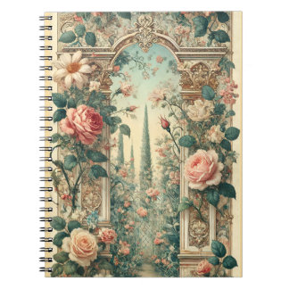 Victorian Rose Garden Archway Romantic Floral Path Anteckningsbok