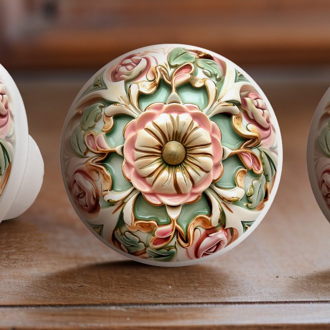 Victorian Rose Garden Keramisk Knoppdrag Knopp (Skapare uppladdad)
