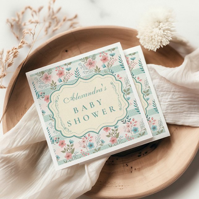 Victorian Rose Lattice Baby Shower Pappersservett (Skapare uppladdad)