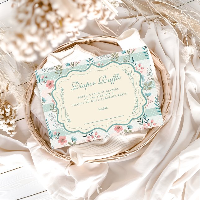 Victorian Rose Lattice Diapper Raffle Tilläggskort (Skapare uppladdad)