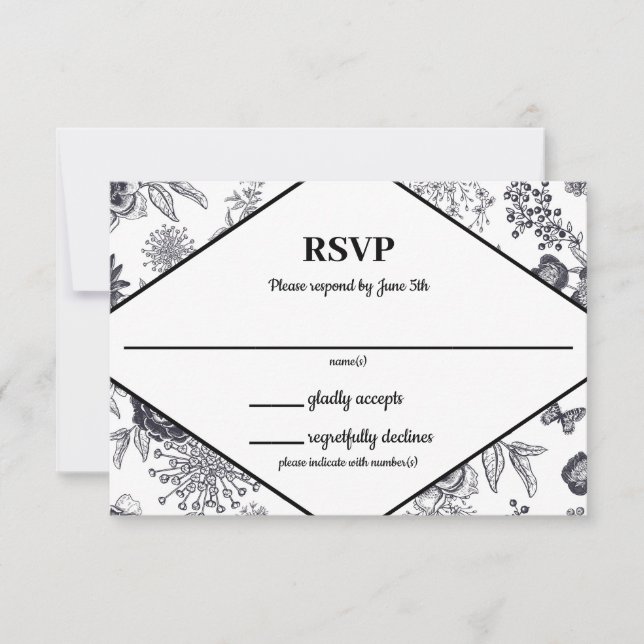 Victorian Rose - RSVP  Inbjudningar (Framsida)