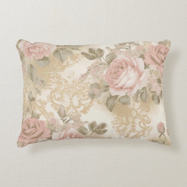Victorian Roses Print Throw Pillow Prydnadskudde (Framsidan)