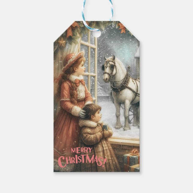 Victorian Rustic-julkort Presentetikett (Framsidan)