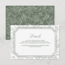 Victorian Sage Green Line Art Wedding Details