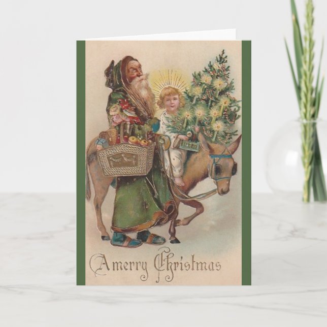 Victorian Santa and Baby Jesus Card Helgkort (Framsida)