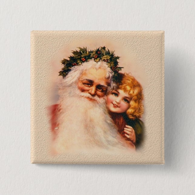 Victorian Santa and Girl Knapp (Framsida)