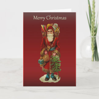 Victorian Santa Cutout Hälsning Helgkort