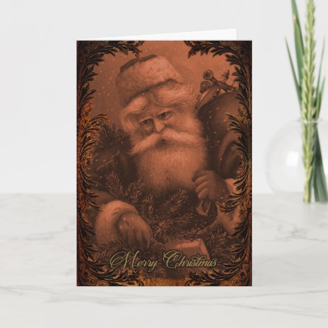 Victorian Santa - God jul Kort (Framsida)