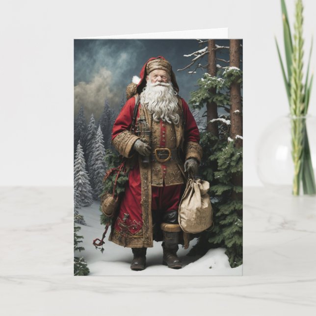 Victorian Santa - God jul Tack Kort (Framsida)