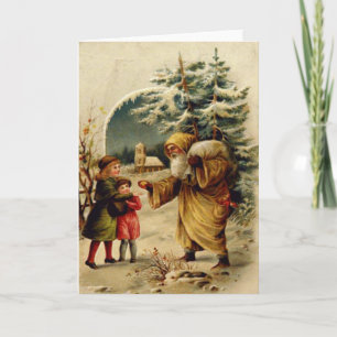 Victorian Santa Helgkort
