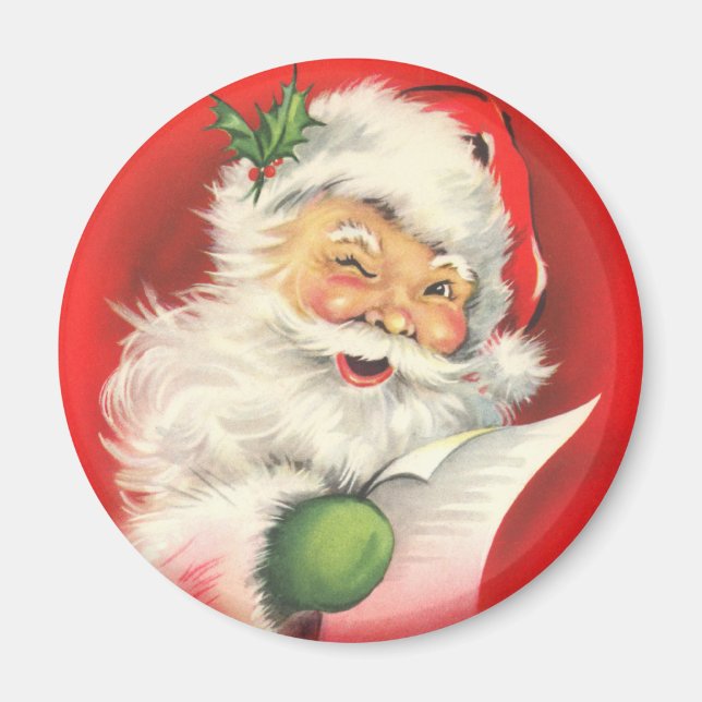 Victorian Santa Magnet för Helgdagarna (Framsidan)