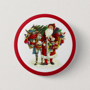 Victorian Santa och Donkey Knapp
