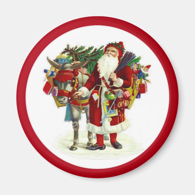 Victorian Santa och Donkey Magnet (Framsidan)