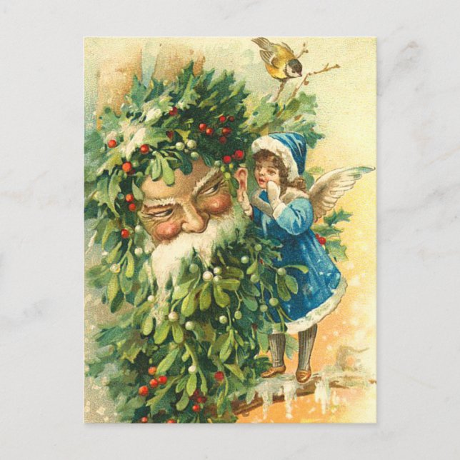 Victorian Santa Post Card Helg Vykort (Framsida)