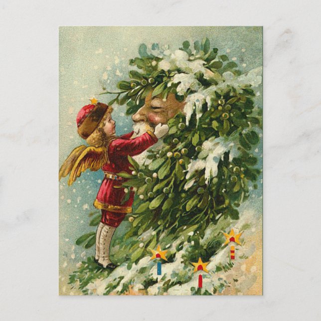 Victorian Santa Post Card Helg Vykort (Framsida)
