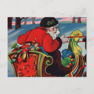 Victorian Santa Postcard Helg Vykort