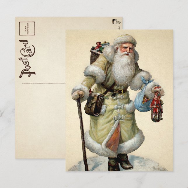 Victorian Santa Postcard Vykort (Fram/baksida)
