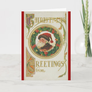 Victorian Santa Wandan Helgkort