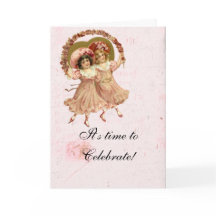 Victorian Shabby Rosa Girl Girl Girl's Birthday Ca