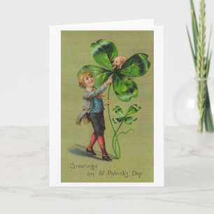 Victorian Shamrock and Gris St. Patrick's Day Card Kort