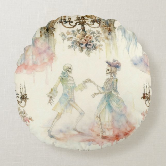 Victorian Skeleton Ballroom  Rund Kudde (Framsidan)