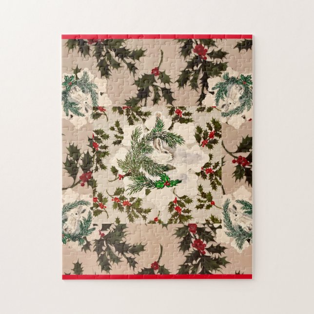 Victorian Snö Bunnies Pussel (Vertikal)