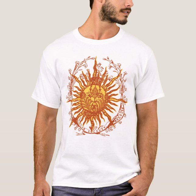 Victorian Sol Psychedelic Celestial Surrealism T Shirt (Framsida)