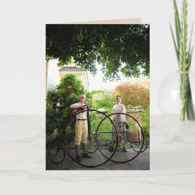 Victorian som cyklar diktinsidakortet kort (Framsida)