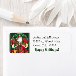 Victorian St Nicholas jul Returadress Etikett