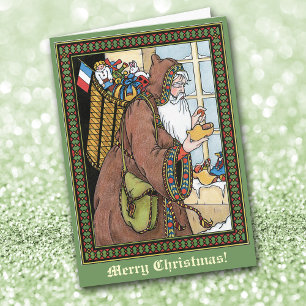 Victorian St Nicholas Old Fashioned jul Helgkort
