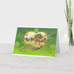 Victorian St. Patrick-Day Greeting Card Kort