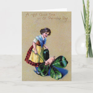 Victorian St. Patrick-Day Greeting Card Kort